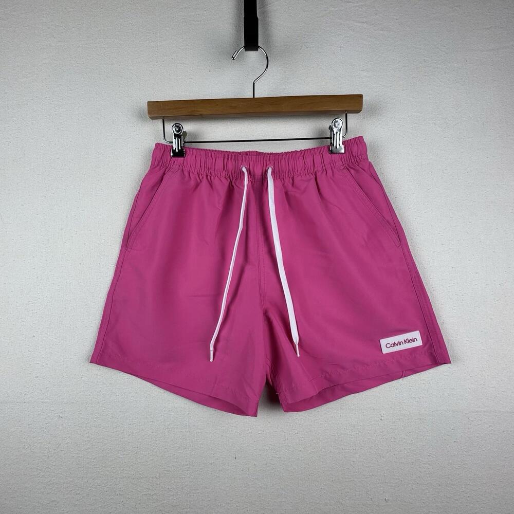 Calvin Klein Swimwear Men's Size Small Solid Pink Built-In Briefs‎ Shorts